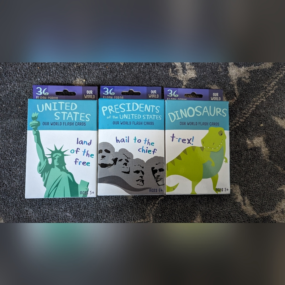 Kids age 5+ learning index cards